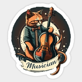 Musician Cat Sticker